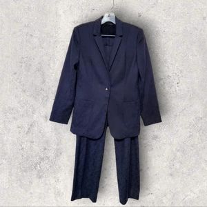 #16 T. Tahari Pants Suit Women Brocade Color Blue Size 10